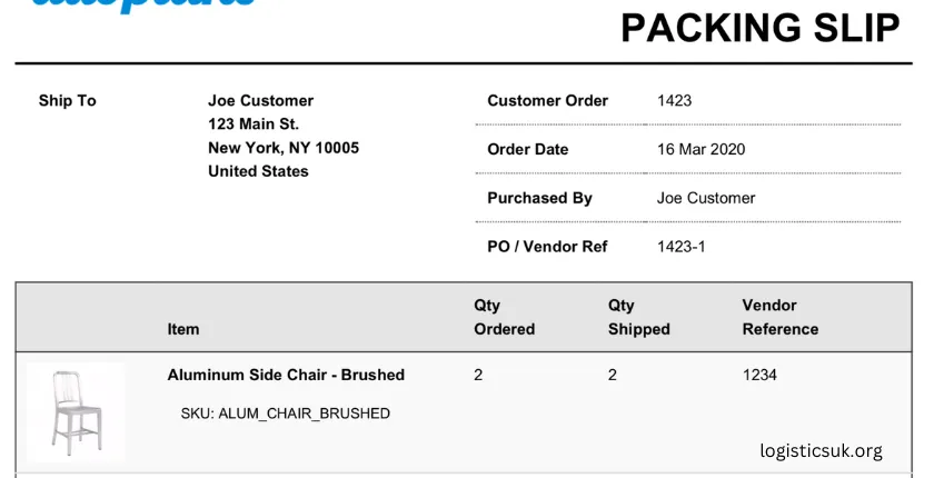 custom packing slip message template