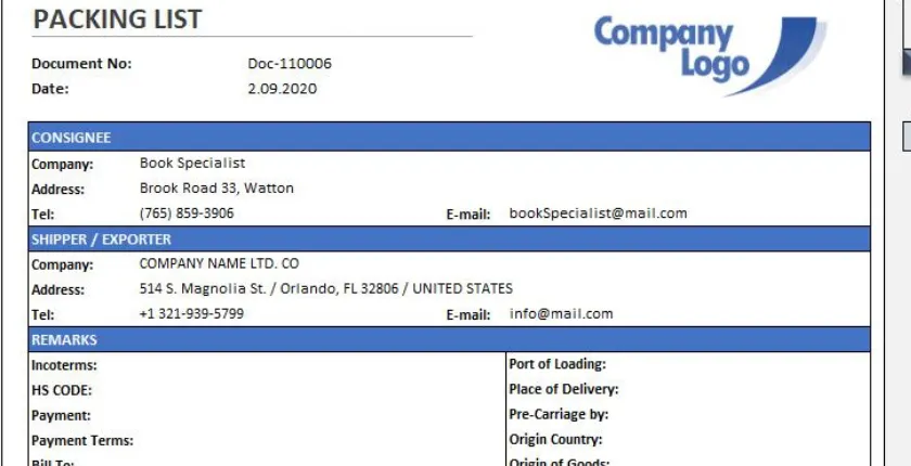 custom packing slip message template