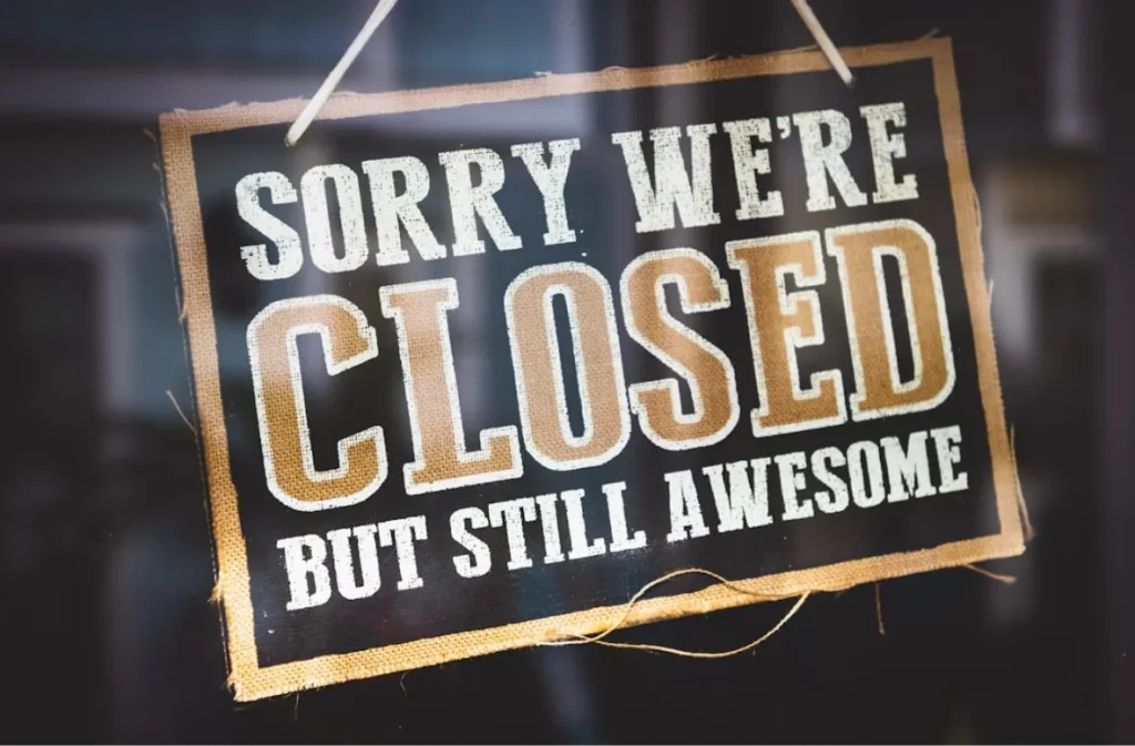 Beth Grosshans Husband: Sorry We're Closed sign.