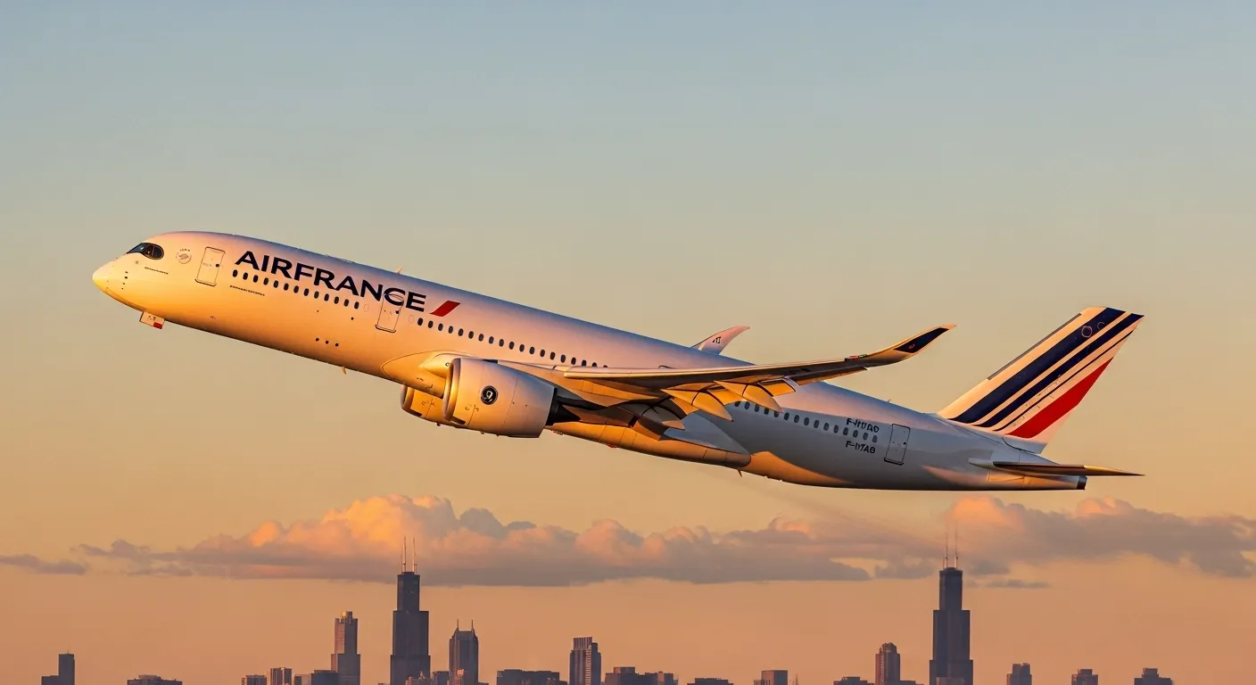 air france a350 chicago flight return