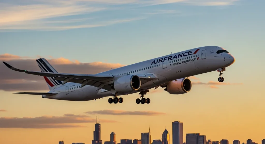 air france a350 chicago flight return