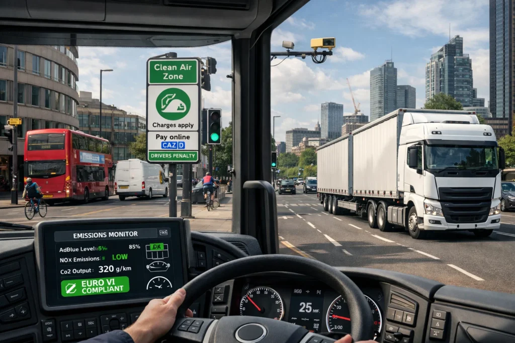 Clean Air Zone compliance and low-emission vehicles in UK Transport and Haulage Operations.