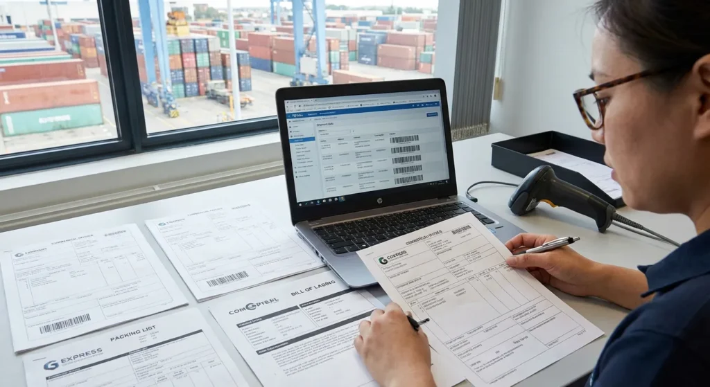UK Customs Clearance Checklist for Small Importers showing essential customs documents including invoice packing list and bill of lading.